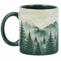 Keramiktasse mit 3D-Landschaftsmotiv 350ml Dunkelgrün