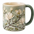 Keramiktasse mit Magnolien-Relief, 350ml