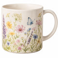Keramiktasse mit Blumen- und Schmetterlingsmotiv 350ml