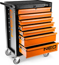 NEO TOOLS Werkzeugschrank 680 × 460 × 1030 mm, Belastbarkeit 280 kg, 7 Werkzeugschubladen, Öl- und fettbeständiges Oberteil, Zentralverriegelung