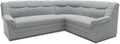 DOMO. collection Ecksofa Berlin, 205 × 250 × 89 cm, Silber, Zeitlose Eckcouch, 3 Sitzer Links mit Schlaffunktion und Federkern-Polsterung, Couch