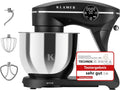 KLAMER Küchenmaschine 1800 W, Knetmaschine Brotteig mit Edelstahl-Rührschüssel 6 l, Schwarz, 10 Stufen mit Timer, Planetenrührwerk