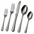 5-teiliges Besteckset glänzend Silber