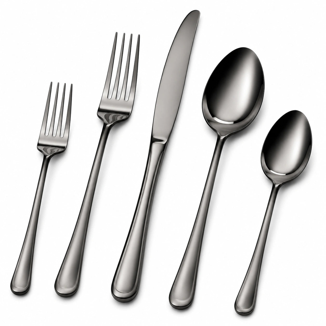 5-teiliges Besteckset glänzend Silber