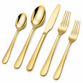 Elegantes 5-teiliges Besteckset in Gold poliert