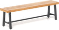 COSTWAY Gartenbank wetterfest, 3-Sitzer Sitzbank ohne Rückenlehne, Terrassenbank bis 360 kg belastbar, 160 × 32 × 45 cm, Balkonbank für Garten, Balkon