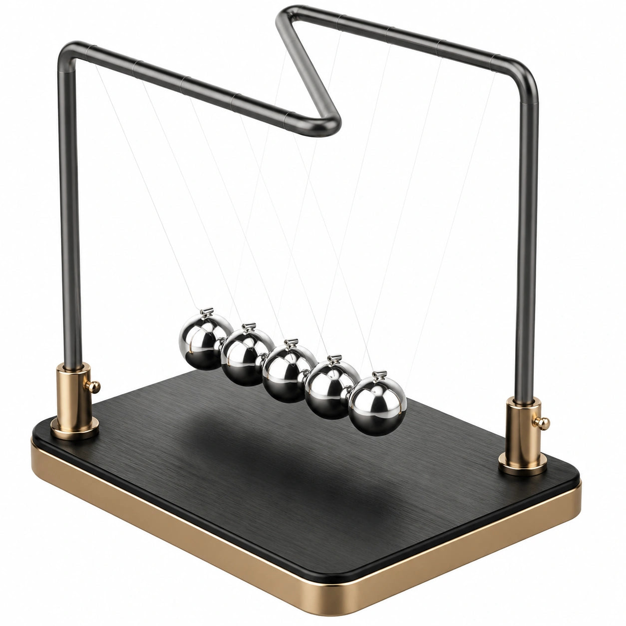 Newton Pendel Schwarz mit Edelstahl Kugeln