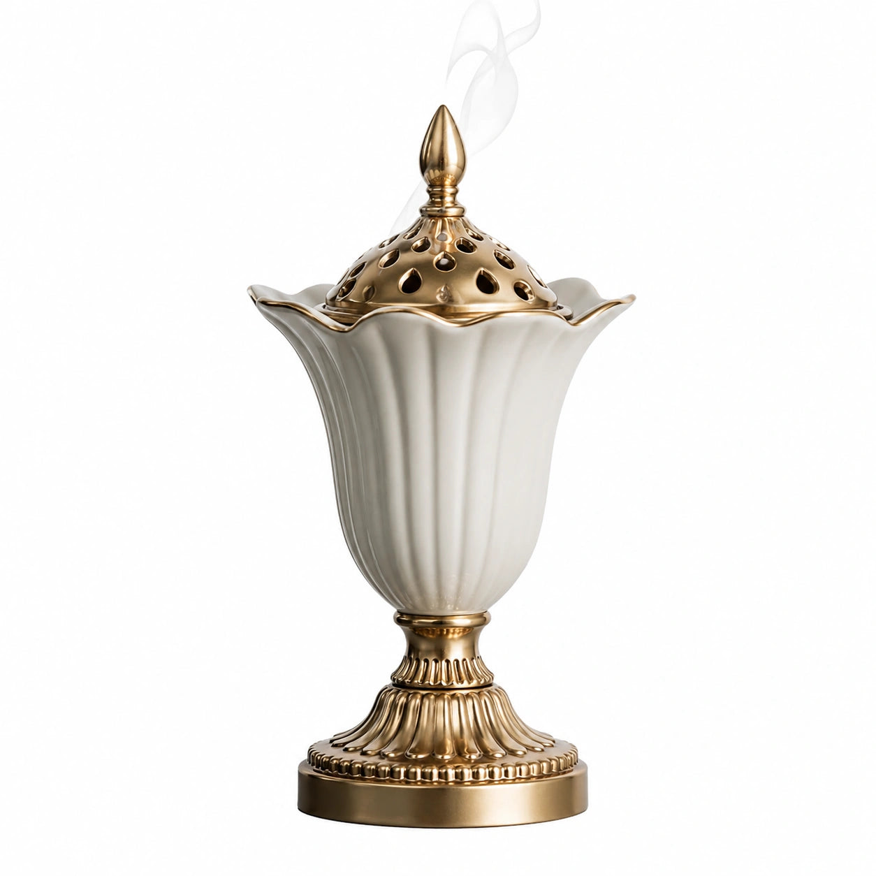 Elegantes Räuchergefäß in Weiß und Gold