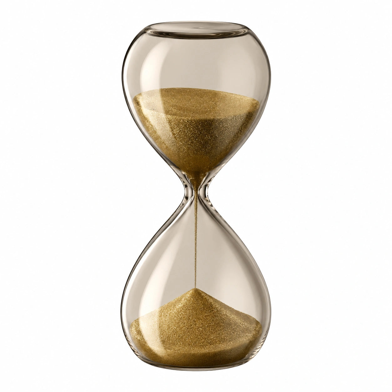 60-Minuten-Sanduhr aus Glas mit Goldsand Dekoration