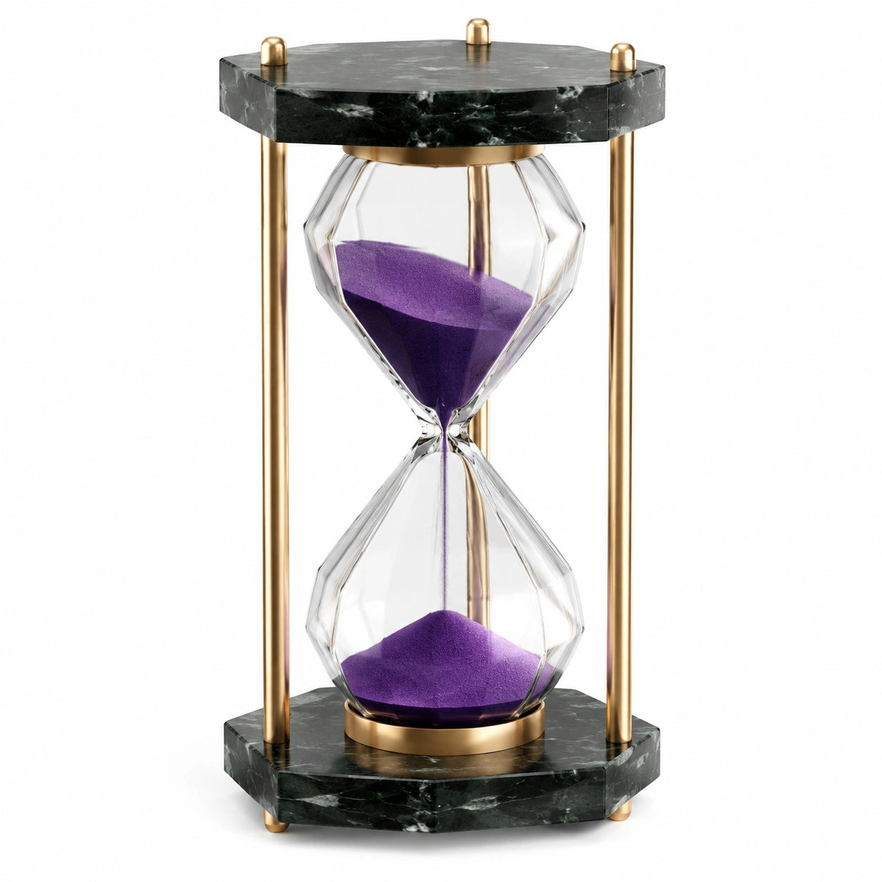 Dekorative Sanduhr 30 cm mit Lila Sand und Goldrahmen