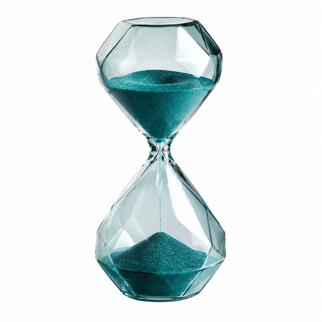 Glas Sanduhr 30 Minuten mit Türkisem Sand