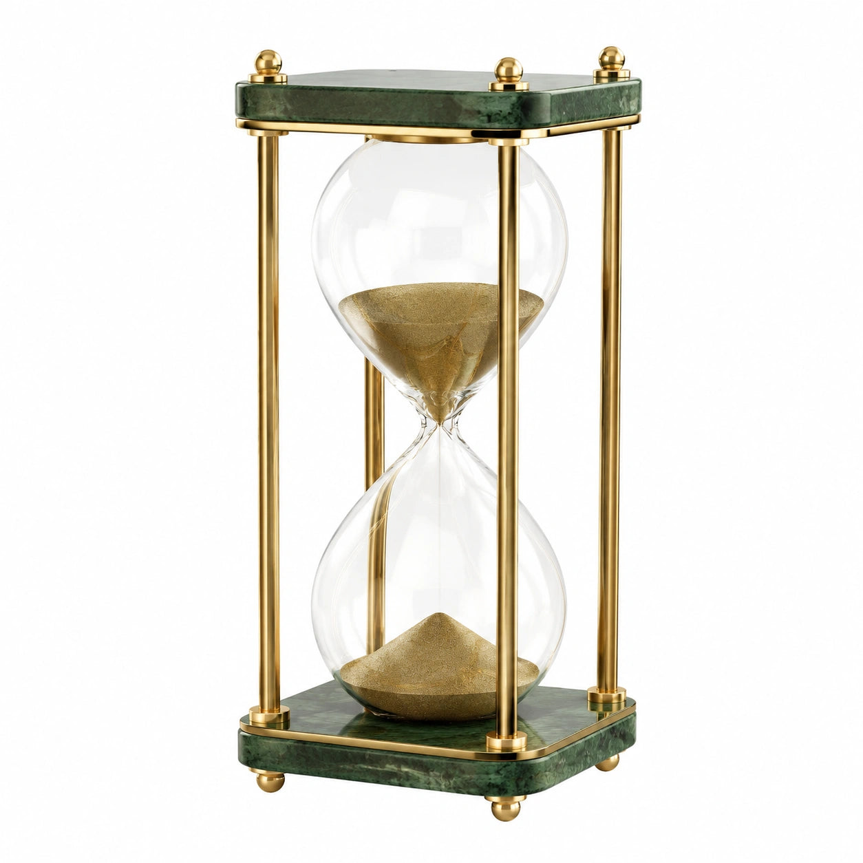 Sanduhr mit Glasgehäuse und goldenem Rahmen, 60 Minuten