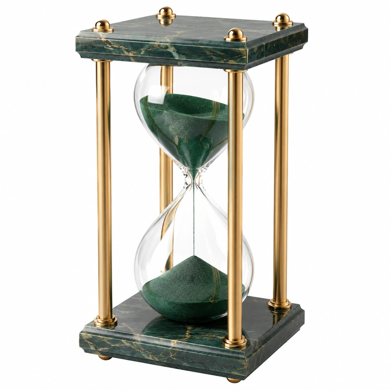 Klassische Sanduhr Handgefertigt Grün Gold 38cm
