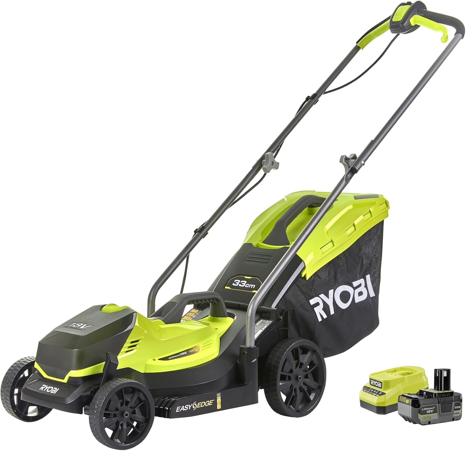 RYOBI 18 V ONE+ Akku-Rasenmäher RLM18 × 33B40,33 cm Schnittbreite