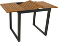 DEGAMO Gartentisch Balkontisch ausziehbar RIVELLO 80/120 × 70 cm, Aluminium anthrazit + Akazienholz geölt, Outdoor, FSC-Zertifiziert