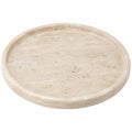 Rundes Tablett aus Travertinstein Beige 25cm