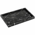 Schwarzes rechteckiges Tablett in Marmoroptik 30x20cm