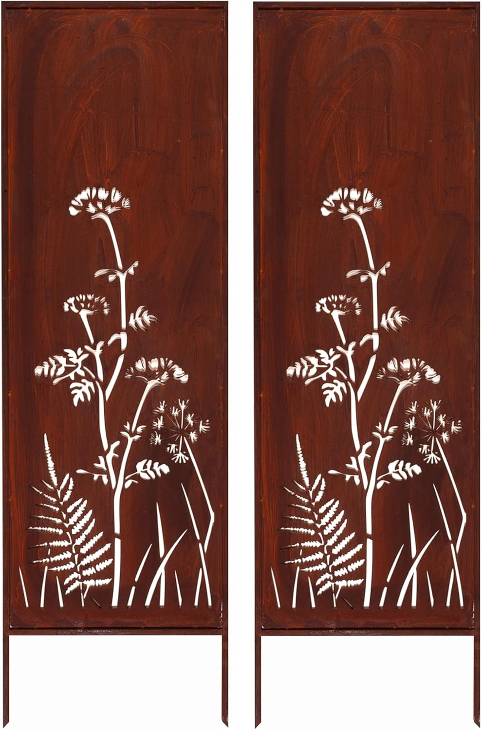KPGA KAPAGA HOME & GARDEN Kapaga Dekorative Zäun, 2x Sichtschutz Metall, 160 cm x 50 cm, Spieße 20 cm x Breite 50 cm, Sichtschutzelement