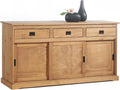 IDIMEX Sideboard Savona Kommode mit 3 Türen und 3 Schubladen, Massivholz, Eiche Farben, Buffetschrank, Geschirrschrank