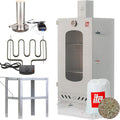 ITA Räucherofen 7012, Smoker Set mit Rauchgenerator, Heizelement, Tisch & Räucherspänen, Räucherschrank mit 3 Etagen, Legierter Stahl