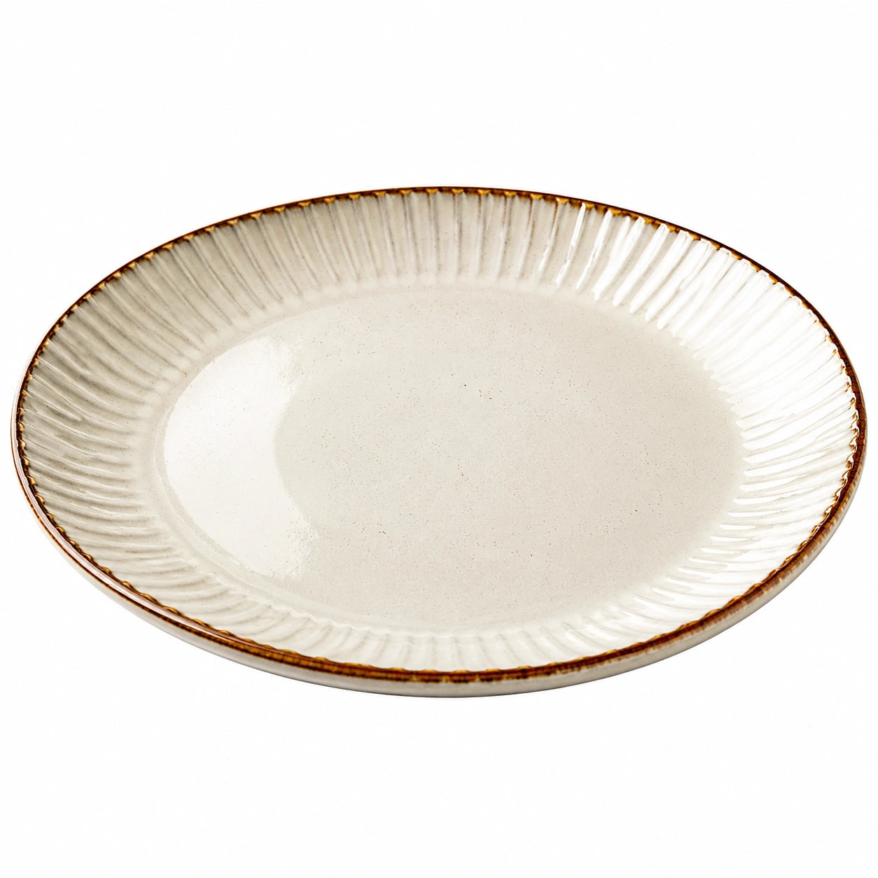 Runder Keramik Essteller Creme 26 cm