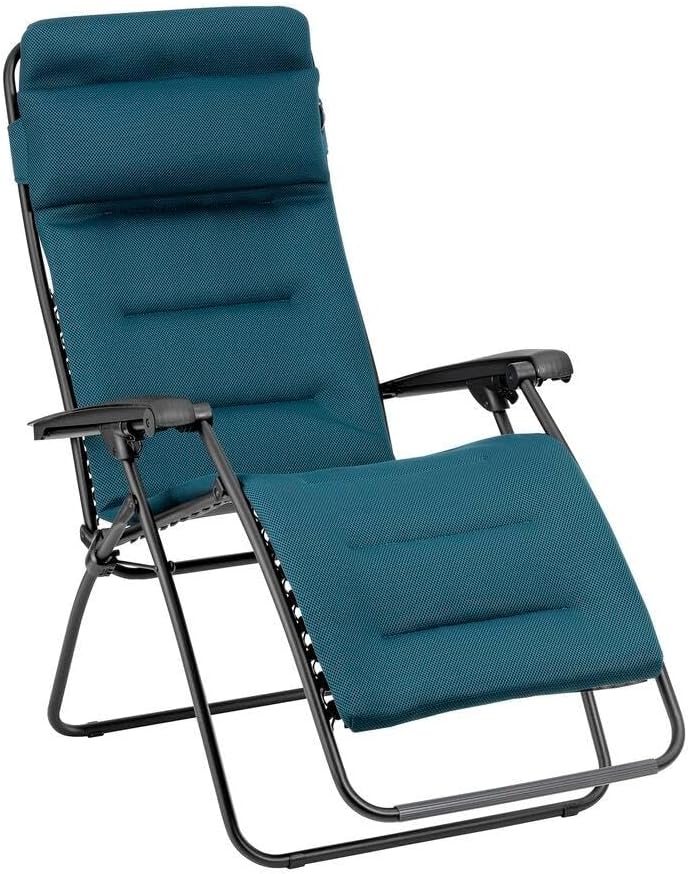 Lafuma MOBILIER, Blau Coral Blue LFM2058 6893-5 Jahre Garantie, Gepolsterte Zero-Gravity-Relaxliege-Garten, Rsx Clip, AirComfort