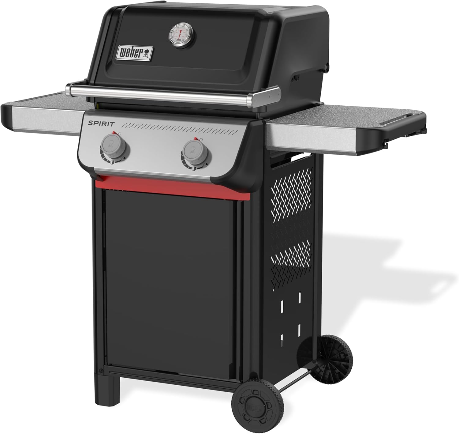 Weber Spirit E-210 Gasgrill, 51 × 46 cm Grillfläche, 2 Brenner, Snap-Jet Zündung, Warmhalterost, Kompatibel mit Weber Works Seitenablagen