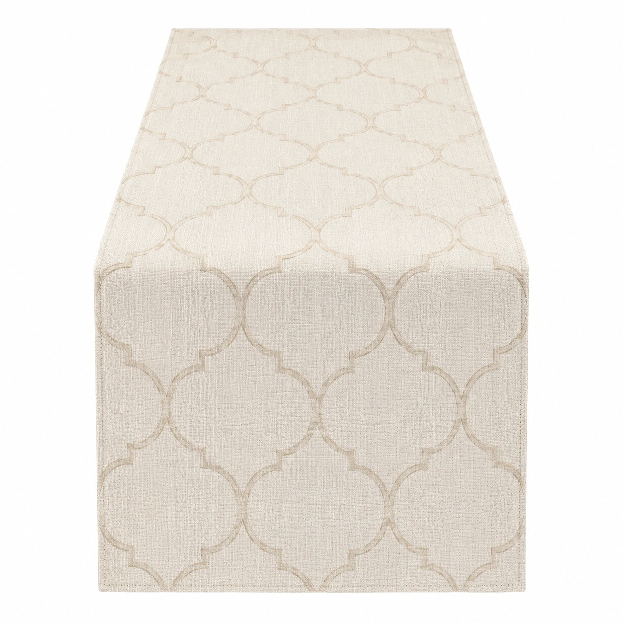 Eleganter Tischläufer Beige Geometrisches Muster 140x40cm
