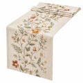 Bestickter Tischläufer mit Blumenmuster in Creme