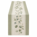 Tischläufer Eukalyptus Motiv Grün/Beige 180x33cm