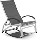 Blumfeldt Beverlywood Sonnenliege Schaukelstuhl, Grau, Gestell aus Aluminium, 4-Fach verstellbare Rückenlehne, DualComfort