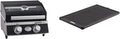 RÖSLE Gasgrill BBQ-Portable VIDERO G2-P tragbarer Tischgrill mit 2 Edelstahlbrennern & Grillplatte VIDERO G2-P Grillplatte aus Gusseisen für Fleisch