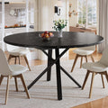 Merax Runder Esstisch Ausziehbar für 4-8 Personen, 100-140 cm, Schwarz, Moderner Esstisch Rund-Oval Esszimmertisch, Platzsparender Tisch für Esszimmer