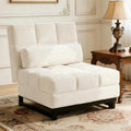 Generisch Sofa 3-in-1 Umwandelbarer Schlafsessel Kissen, , Moderner Samtstoff-Schlafsofa für Wohnzimmer, Wohnung & Kleine Räume, Weiß, Metall