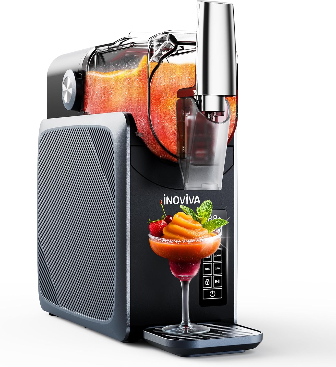 INOVIVA Slush Maschine, 2 l Slushie Maschine für Zuhause mit Selbstreinigung, S1.2 Version, Kein Eis erforderlich, 5 voreingestellte Programme