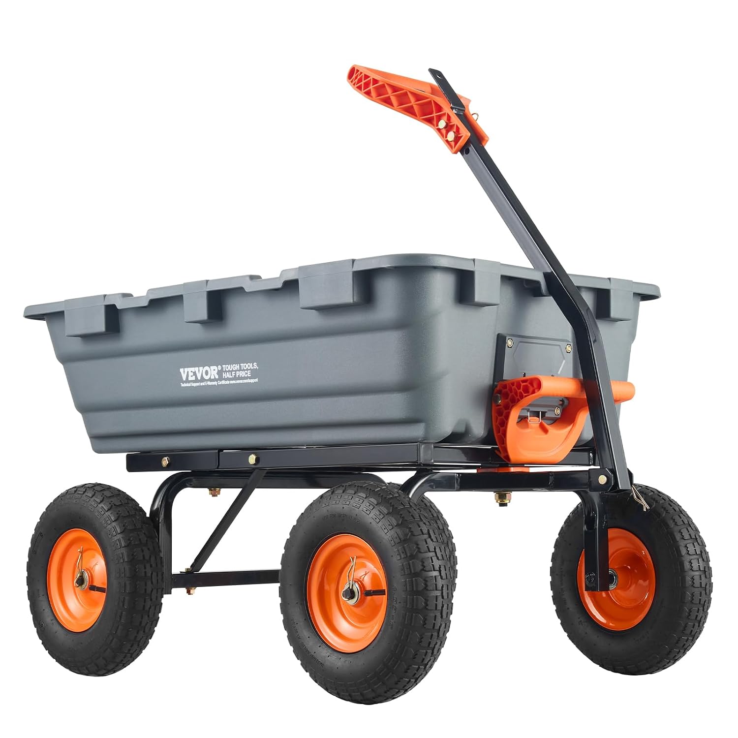 VEVOR Transportwagen, Mehrzweck-Schubkarre mit 680 kg Kapazität, 33 cm Reifen, Gartenkarre mit leicht zu montierendem Stahlrahmen