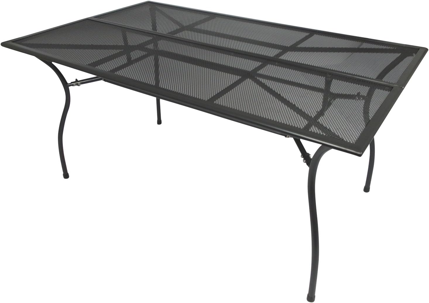 DEGAMO Gartentisch Classic 90 × 150 cm rechteckig, Aus Metall, Tischplatte Streckmetall, Anthrazit, Outdoor