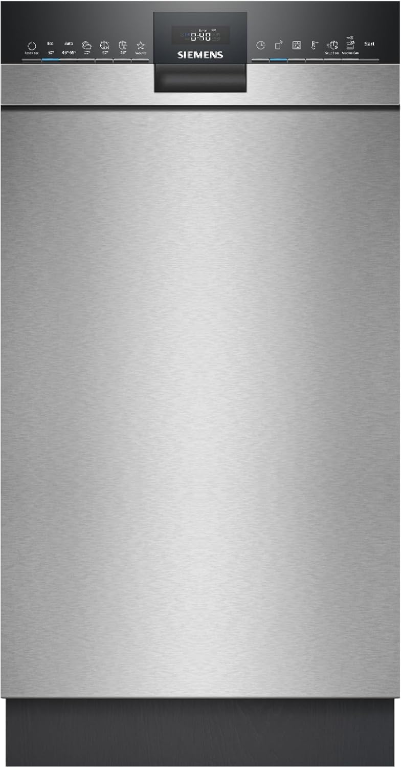 Siemens SR43ES25ME iQ300 Unterbau-Geschirrspüler, 45 cm, Besonders leise, VarioSpeed Plus, VarioFlex Korbsystem und varioSchublade, AutoOpen dry
