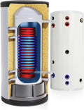 tech globe Brauchwasserspeicher Wärmetauscher 1.8 Warmwasserspeicher, Brauchwasserspeicher mit 2 Wärmetauscher 1.8 + 3.1 m2, 2 W