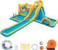 UEV Aufblasbarer 9-in-1 Hüpfburg XXL mit Gebläse, EN71-1/2/3,590 × 502 × 220 cm, Kletterwand, Ballspielplatz, Extra Lange aufblasbare Rutsche