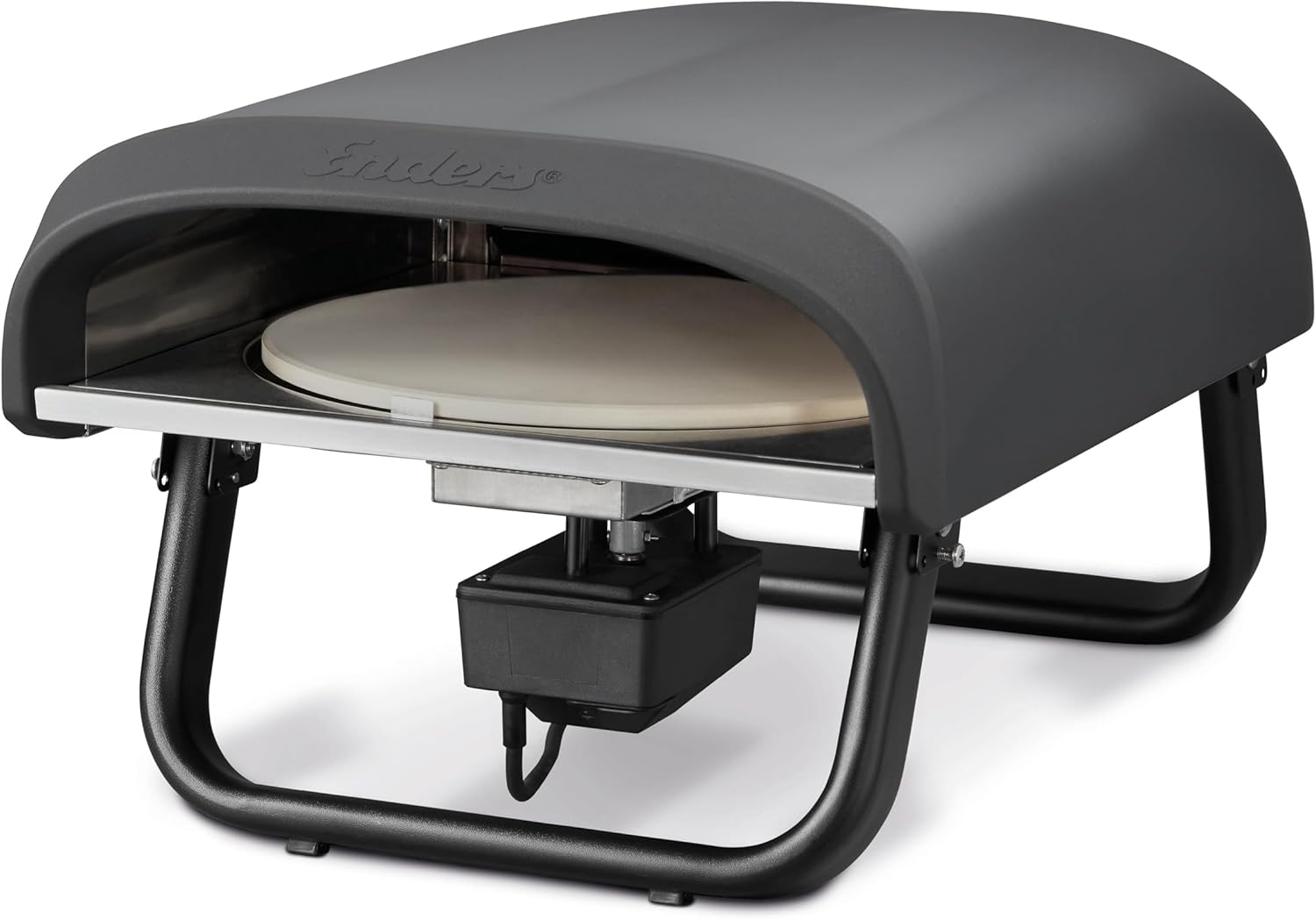 Enders Pizzaofen PACO Rotate, 4 kW, Cordierit-Pizzastein 30,5 cm, Pizzastein rund, Pizza, Rotierend, Stufenlos regulierbarer Edelstahlbrenner 31316