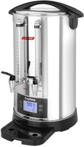 Caytime Teemaschine D20 Tisch, Semaver 20 Liter, 20 L, Digitaler Teeautomat, isoliert mit Doppelwand, Silber/Schwarz, Samowar