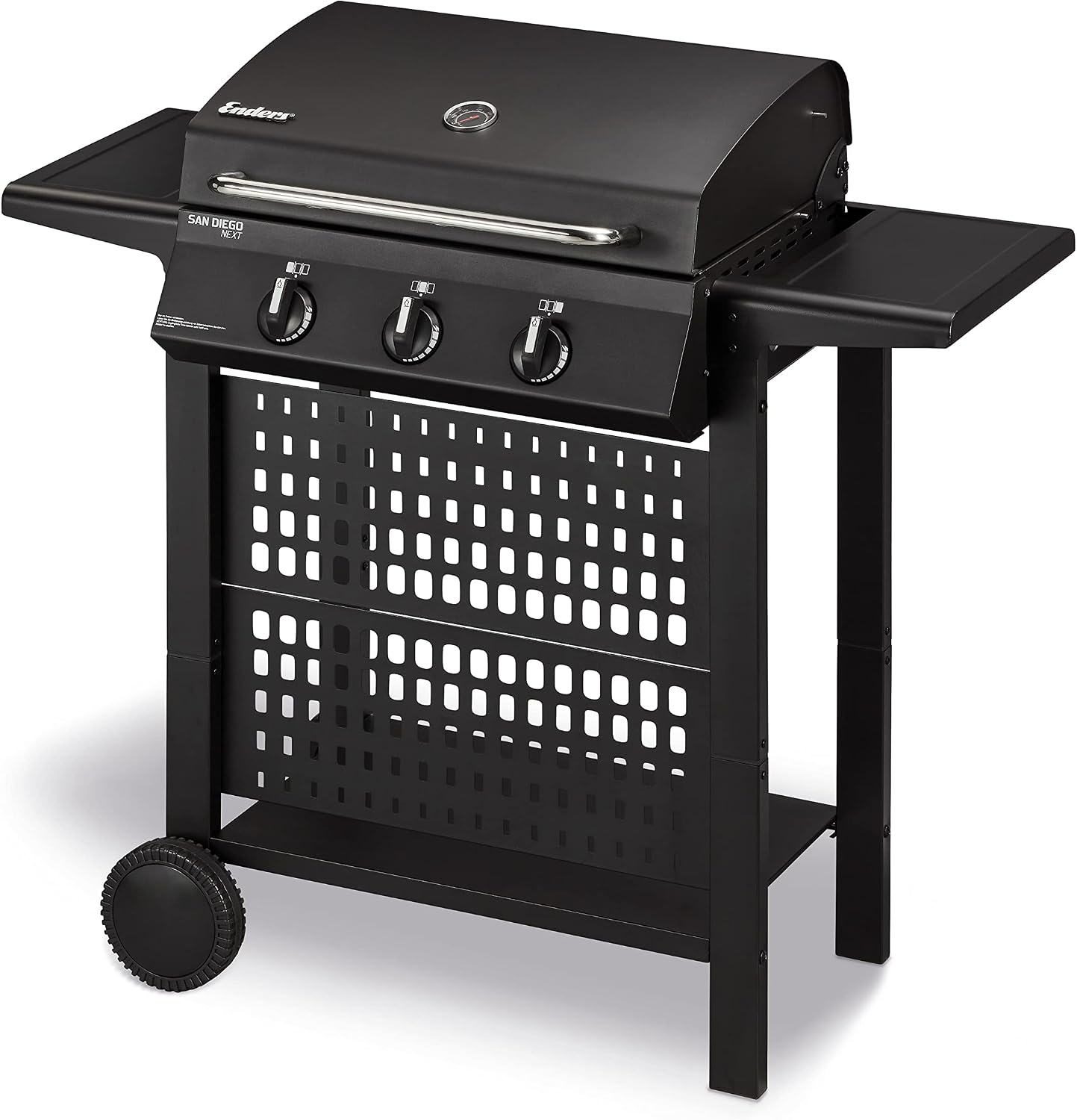 Enders Gasgrill SAN DIEGO NEXT 3,3 Brenner aus Edelstahl, Mit Grillthermometer, Camping, Edelstahlrost, Balkon Gas Grill, Stabile Seitenablagen 80166