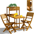 Casaria Balkon Set 2 Personen Wetterfest Klappbar Holz FSC-Zertifiziert 160 kg Belastbarkeit 94 × 61 × 117 cm Garten Balkon Terrasse 3-teilig