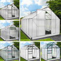 BRAST Gewächshaus Aluminium mit Fundament, 190 × 190 × 195 cm Grün, 130 × 190 × 195 cm, 490 × 250 × 235 cm, 6 mm Hohlkammerplatten, 42 Modelle