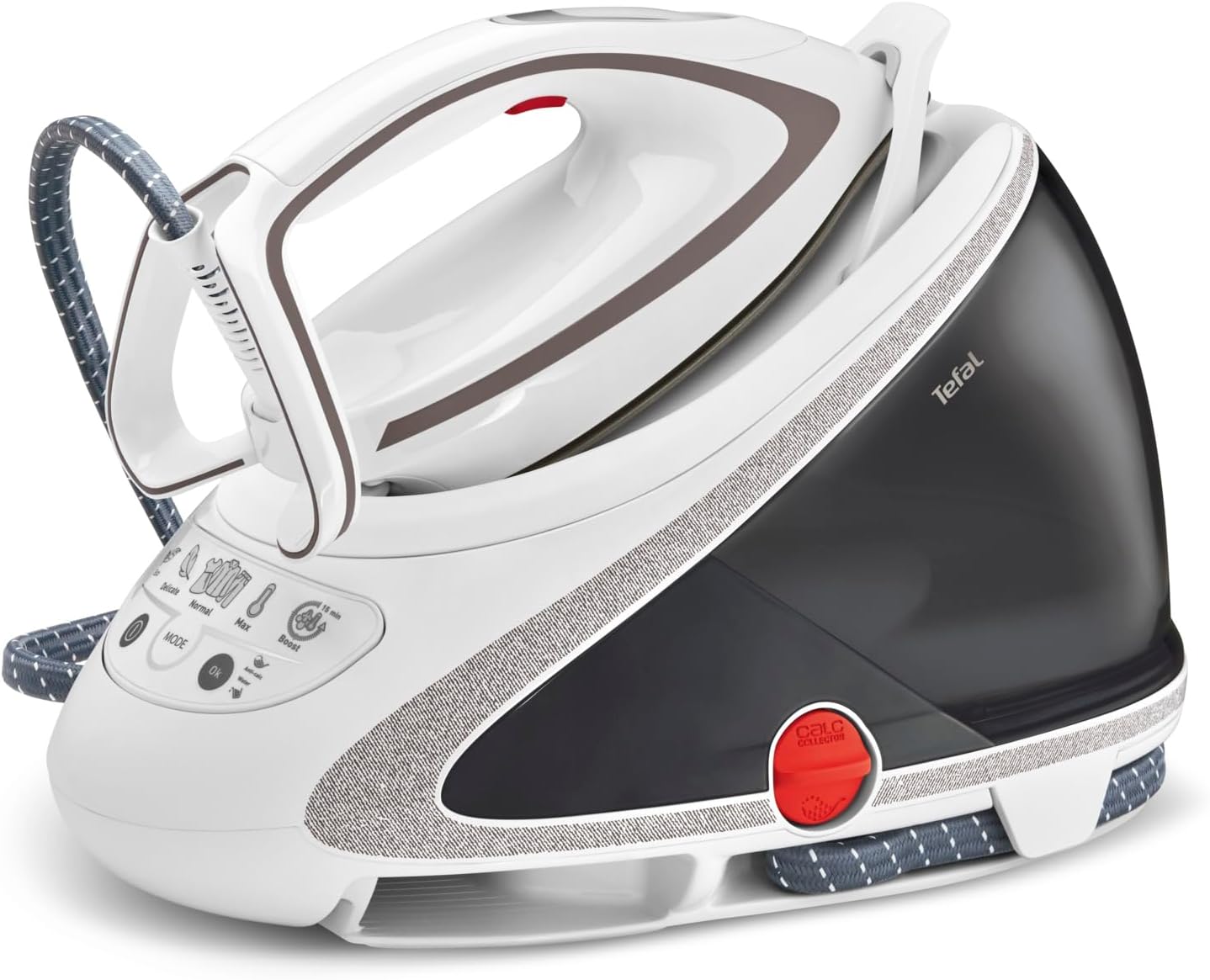 Tefal Dampfbügelstation Pro Express Ultimate, 155 g/Min. Kontinuierlicher Dampf, 500 g/Min. Extra-Dampfstoß, GV9567, Weiß/grau, 7,7 Bar, 2600 Watt