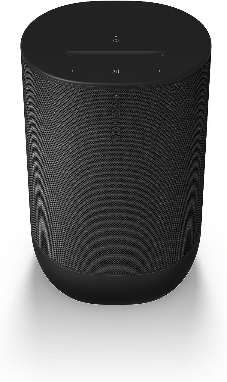 Sonos Move 2, Tragbarer WLAN Speaker mit WLAN, Bluetooth, Schwarz, Kompatibel mit Amazon Alexa