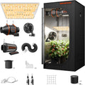 Spider Farmer SF1000D Growzelt Komplettset LED Grow Lampe Vollspektrum Samsung LM301B LEDs Growzelt Kit Komplettes 60 × 60 × 140 cm Hydroponics 1680D