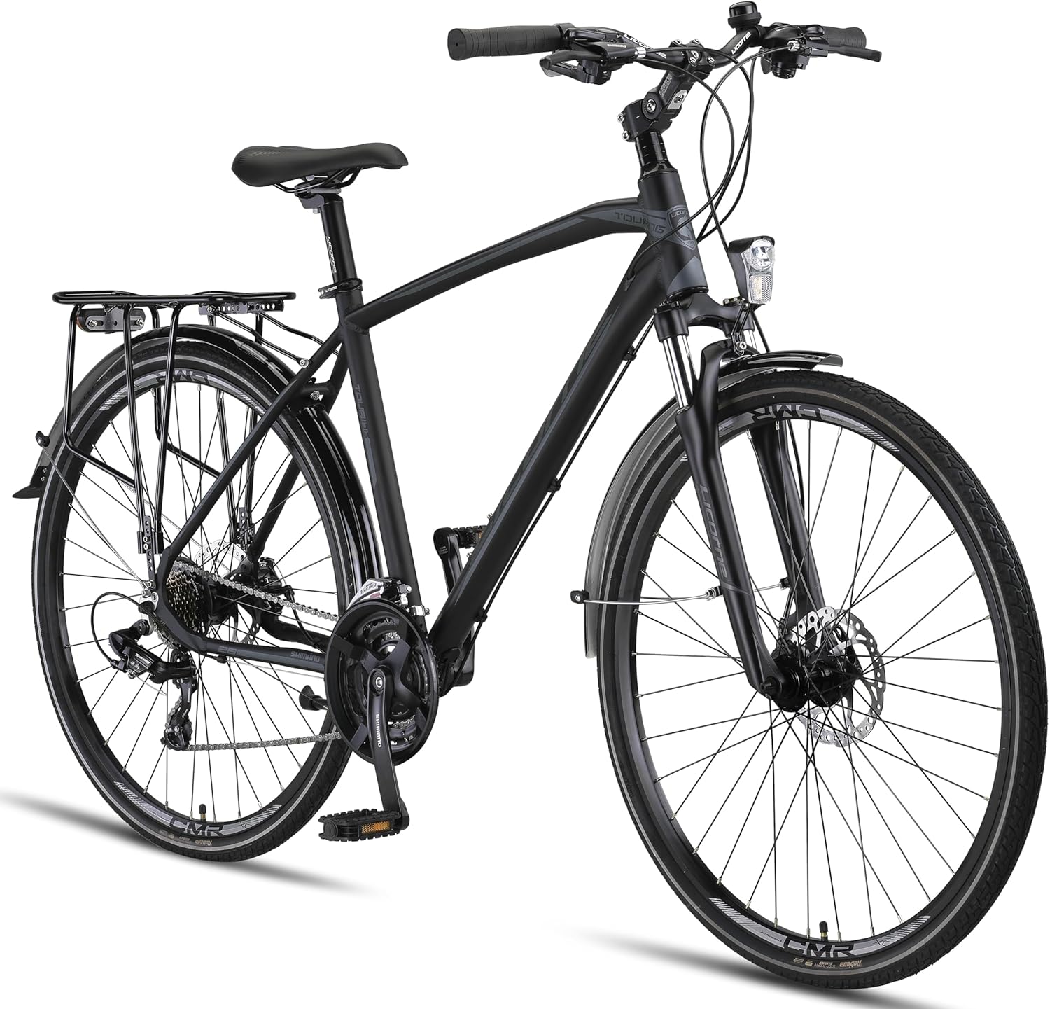 Licorne Bike Premium Touring Trekking Bike in 28 Zoll Aluminium Scheibenbremse Fahrrad für Jungen, Damen und Herren, 21 Gang-Schaltung