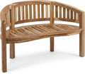 SAM 2-Sitzer Bananenbank Banana, 120 cm Sitzbank, Teak-Holz, Massive Holzbank, Geeignet für den Balkon oder Garten